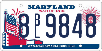 MD license plate 8BL9848