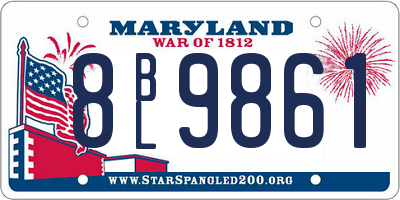 MD license plate 8BL9861