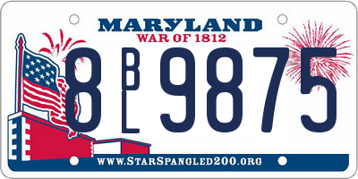 MD license plate 8BL9875