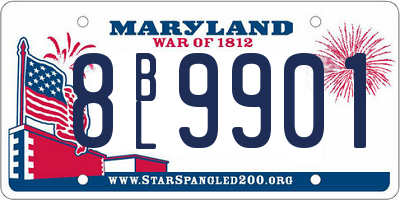 MD license plate 8BL9901