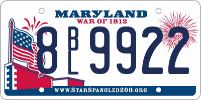 MD license plate 8BL9922