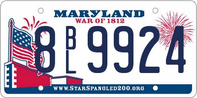 MD license plate 8BL9924