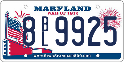 MD license plate 8BL9925