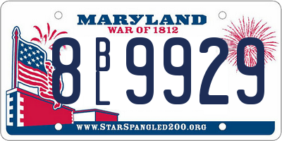 MD license plate 8BL9929