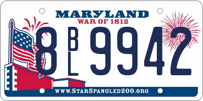 MD license plate 8BL9942