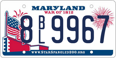 MD license plate 8BL9967