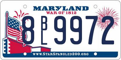 MD license plate 8BL9972
