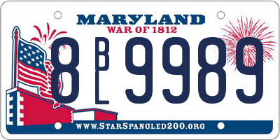 MD license plate 8BL9989