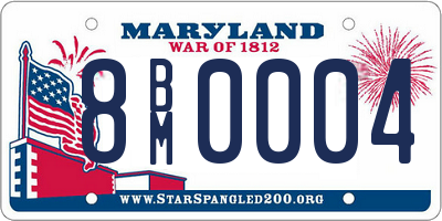 MD license plate 8BM0004