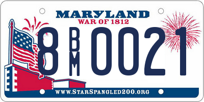 MD license plate 8BM0021