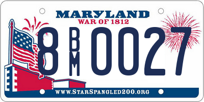 MD license plate 8BM0027