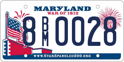 MD license plate 8BM0028