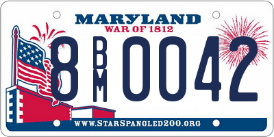 MD license plate 8BM0042