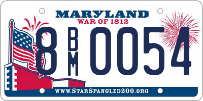 MD license plate 8BM0054