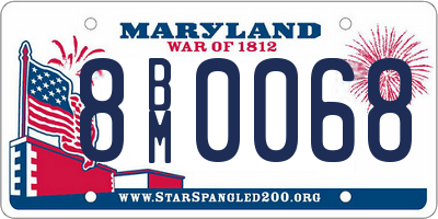 MD license plate 8BM0068