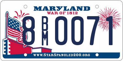 MD license plate 8BM0071