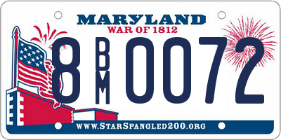 MD license plate 8BM0072