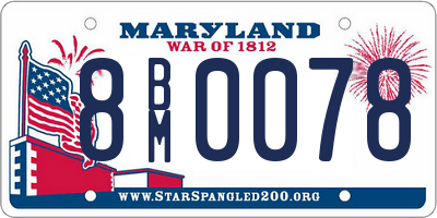 MD license plate 8BM0078
