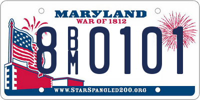 MD license plate 8BM0101