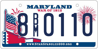 MD license plate 8BM0110