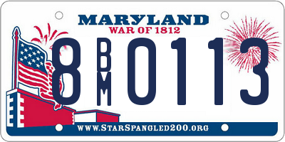 MD license plate 8BM0113