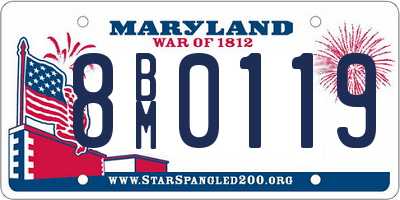 MD license plate 8BM0119