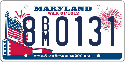 MD license plate 8BM0131