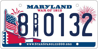 MD license plate 8BM0132