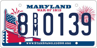 MD license plate 8BM0139