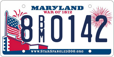 MD license plate 8BM0142
