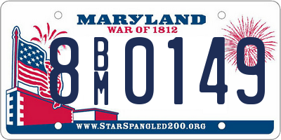 MD license plate 8BM0149