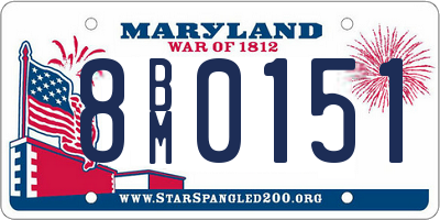 MD license plate 8BM0151