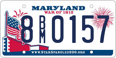 MD license plate 8BM0157