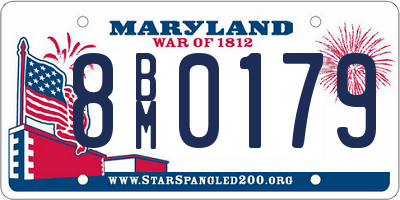 MD license plate 8BM0179