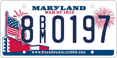MD license plate 8BM0197