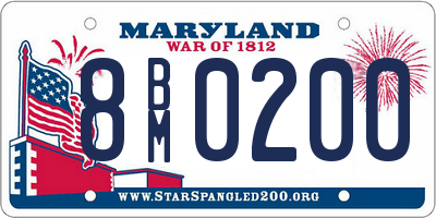 MD license plate 8BM0200