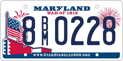 MD license plate 8BM0228