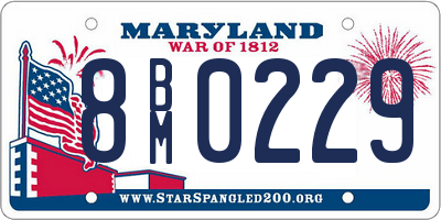 MD license plate 8BM0229