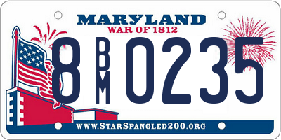 MD license plate 8BM0235
