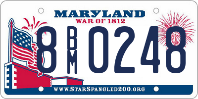 MD license plate 8BM0248