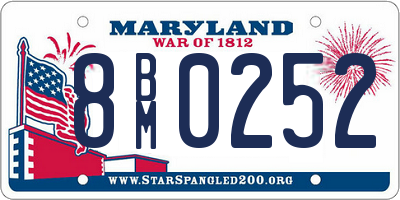 MD license plate 8BM0252