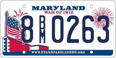 MD license plate 8BM0263