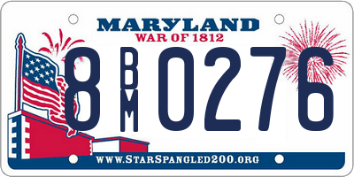 MD license plate 8BM0276
