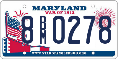 MD license plate 8BM0278