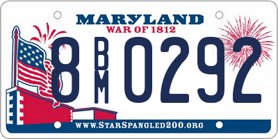 MD license plate 8BM0292