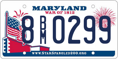 MD license plate 8BM0299