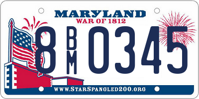 MD license plate 8BM0345