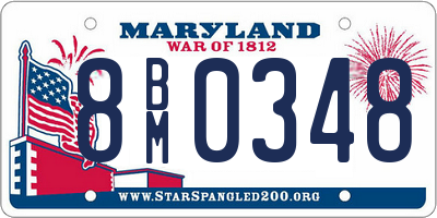 MD license plate 8BM0348