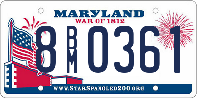 MD license plate 8BM0361