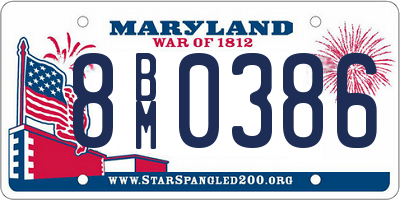 MD license plate 8BM0386